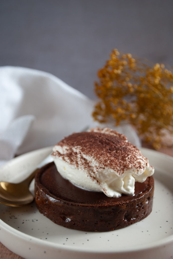 Vue de la tarte chocolat viennois